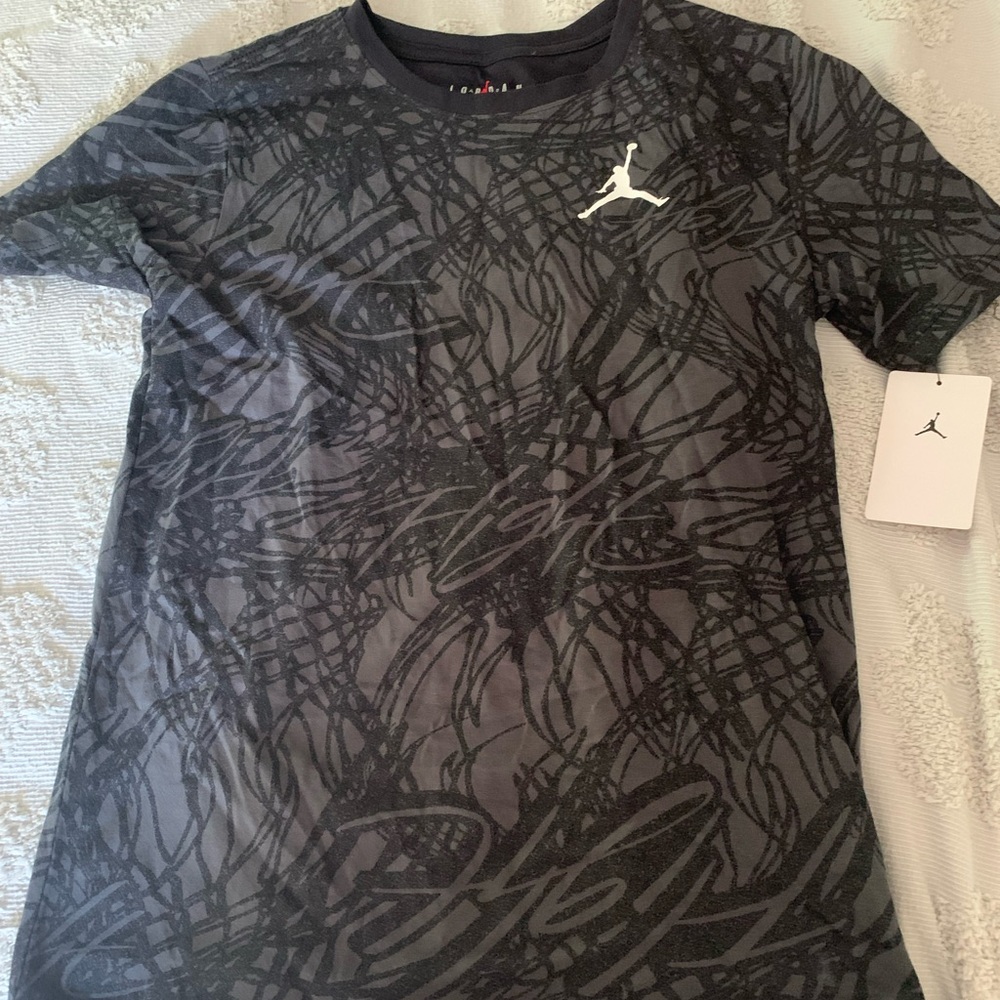 Jordan Black and Gray Graphic Tee